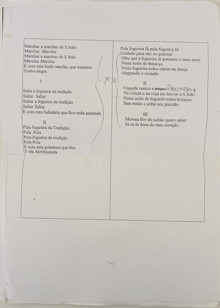 <span><p>Conjunto de letras de can��es t�picas da Marcha de S�o Jo�o.</p></span>