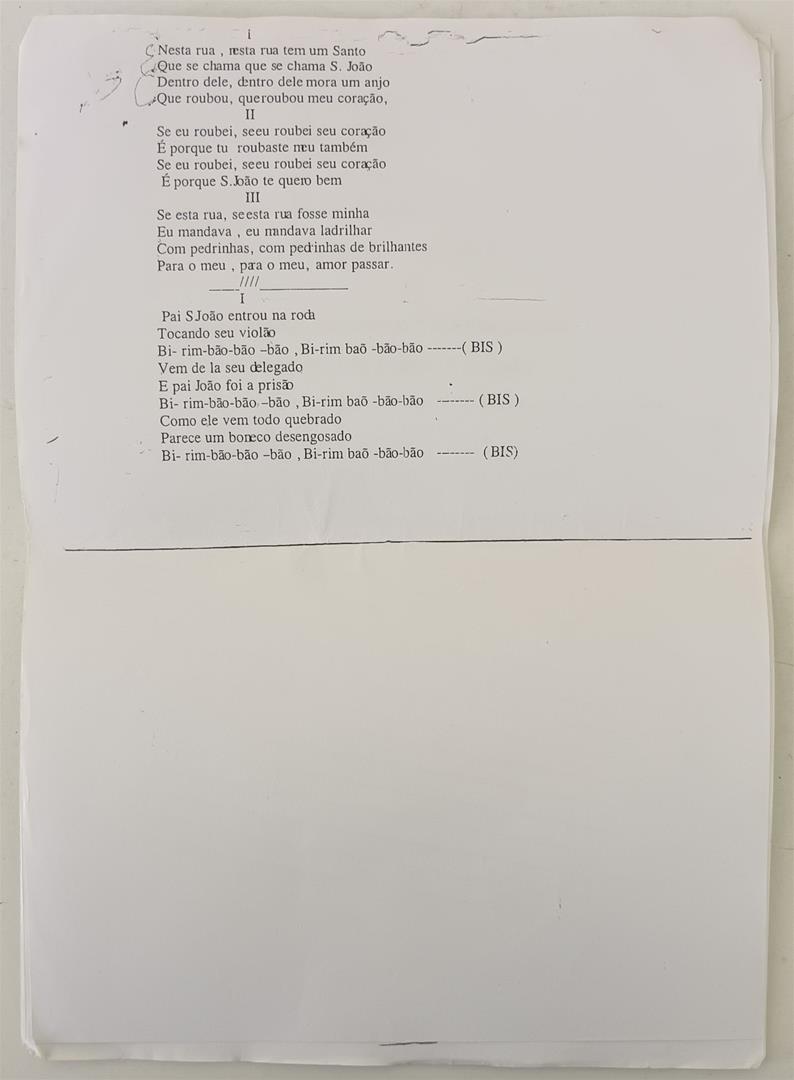 <span><p>Conjunto de letras de can��es t�picas da Marcha de S�o Jo�o.</p></span>