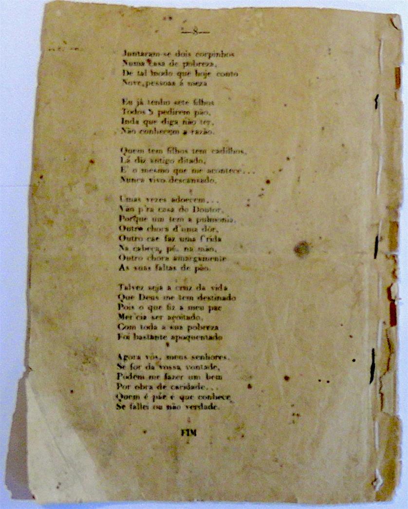 <span><p>Folheto de 1913 com a transcri��o dos versos orais do "Feiticeiro do Norte", neste caso o auto retrato "Feiticeiro do Norte - Descripta por elle mesmo"</p></span>