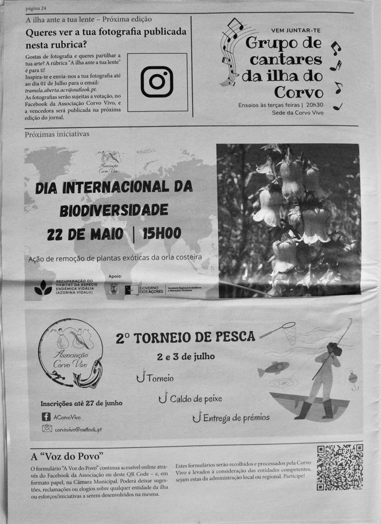 <span><p>Edi��o n� 3 do jornal Tramela Aberta, uma publica��o da Associa��o Corvo Vivo iniciada em Novembro de 2021. O jornal � composto por v�rias r�bricas relativas a mem�rias da ilha, divulga��o de atividades da associa��o e de outros projetos culturais da ilha e arquip�lago, e algumas curtas not�cias sobre a atualidade.</p></span>