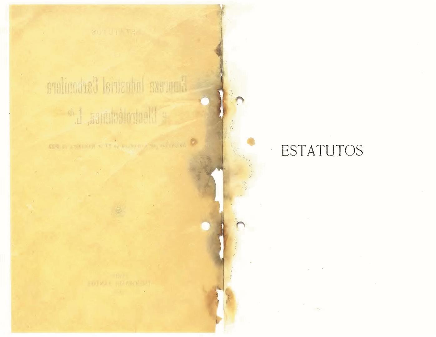 <span><p>Estatutos da Empreza Industrial Carbonifera e Electrot�chnica, Lda.</p></span>