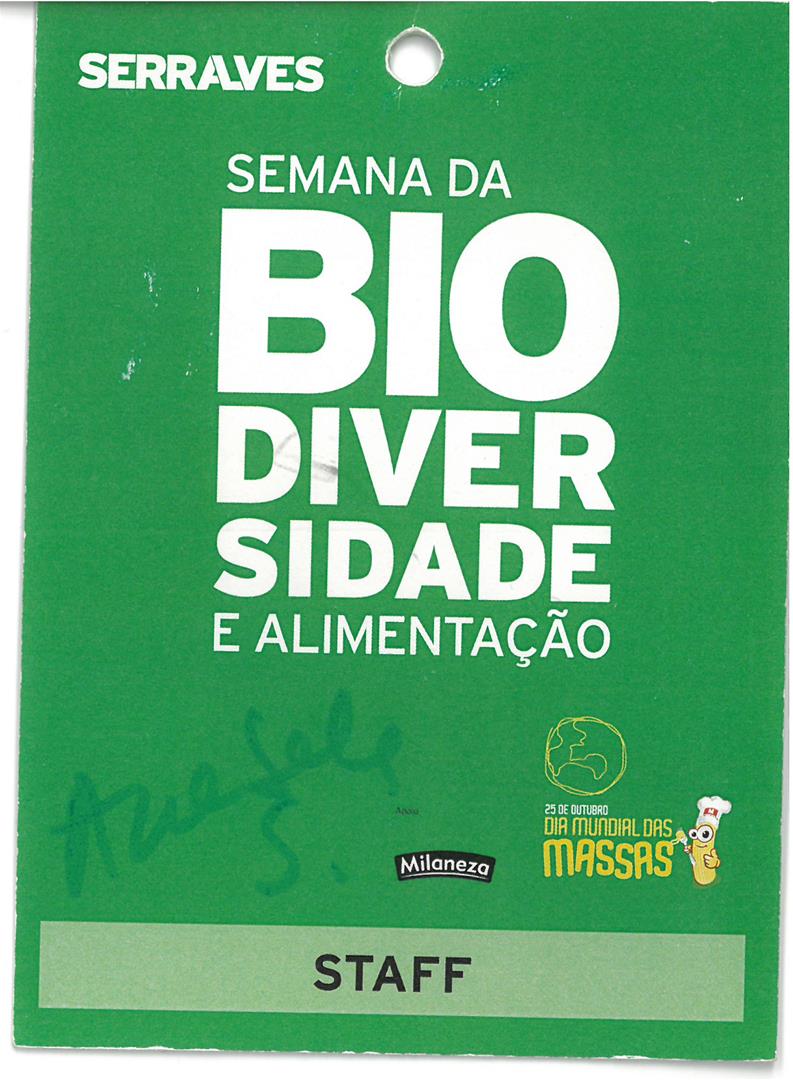 <span><p>Identificador do staff da Semana da Biodiversidade e Alimenta��o</p></span>