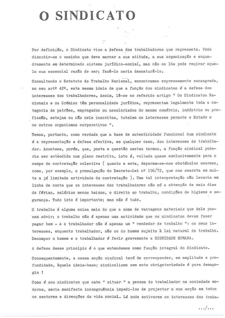 <span><p>Comunicado que explica a import�ncia da a��o dos Sindicatos na defesa dos direitos dos trabalhadores. Neste documento consta, tamb�m, uma compila��o de not�cias que destacam os esfor�os assumidos por diferentes sindicatos no �mbito da luta pela defesa e pela dignifica��o da classe trabalhadora.</p></span>