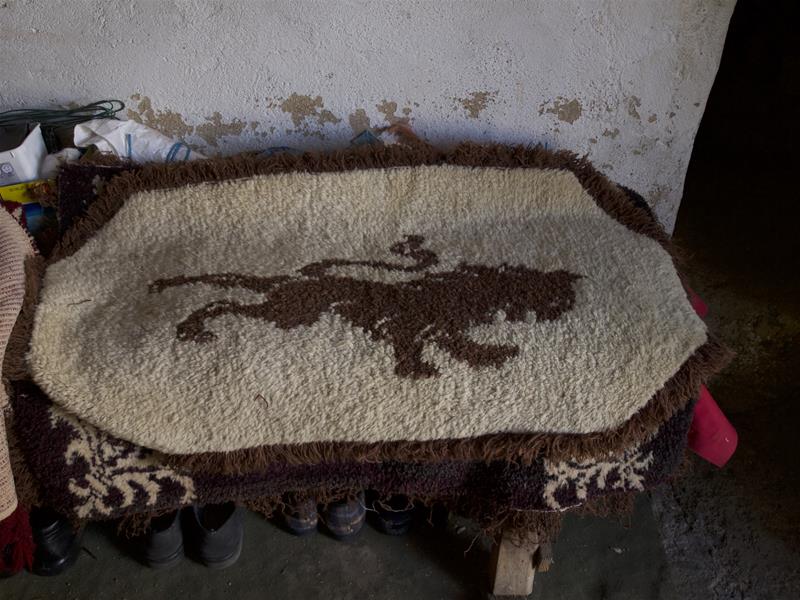 <span><p>Tapete de l� e linho com desenho de le�o</p></span>